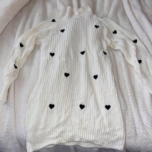 Francesca’s Heart Pattern Sweater Dress